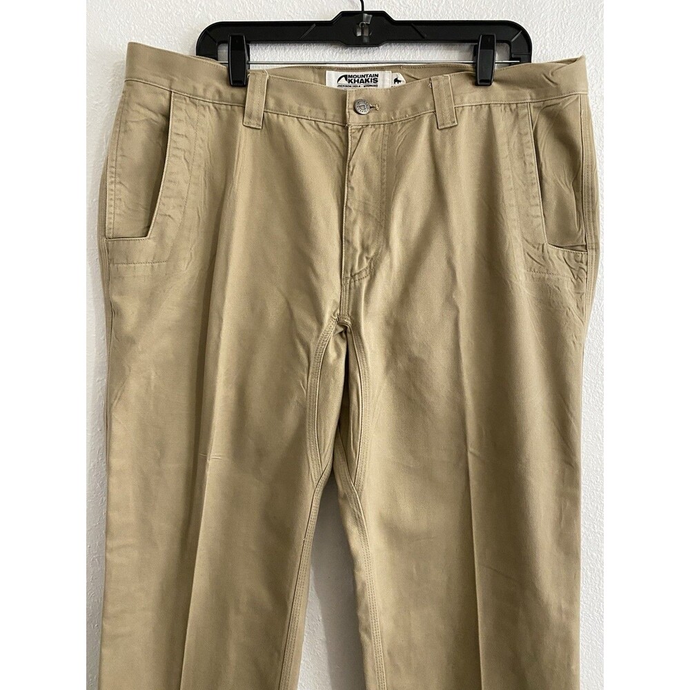 Mountain Khakis Pants Mens 38x34 Tan Organic Cotton Utility Hiking Outdoor G24